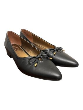 Naturalizer Joiner Flats 7.5 Black Leather Pointed Toe Ballet Work Shoes